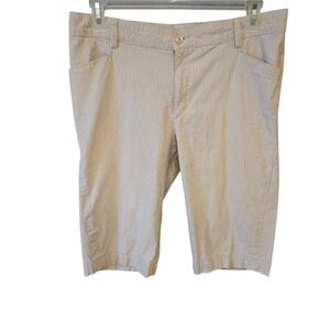 Lee Women's Striped Tan & Wht Shorts Stretch Breathable Comfort